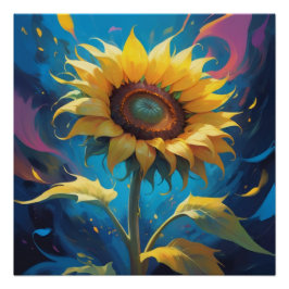 sun flower painting poster