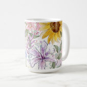 Sun Flower Water Colour Designed Kaffeetasse (VorderseiteRechts)