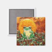 Sun Frog Tree-Frog Art Magnet (Vorderseite/Rückseite)