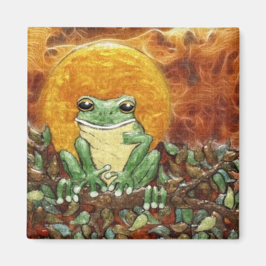 Sun Frog Tree-Frog Art Magnet (Vorne)