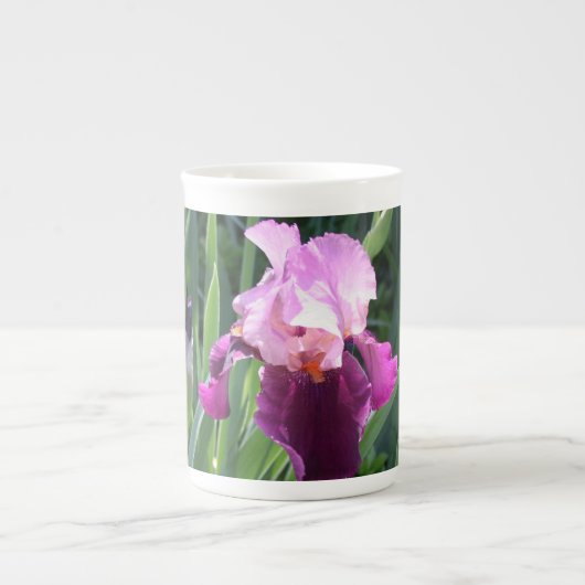 Sun-geküsste Pink-Iris-Tasse Porzellantasse (Vorderseite)