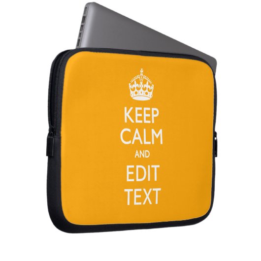 Sun-Gelber Hintergrund Behalte Ruhe und Ihren Text Laptopschutzhülle (Vorne Rechts)