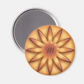 Sun. Geometrisches Gradientenelement Monogramm. Magnet (Vorderseite/Rückseite)