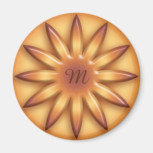 Sun. Geometrisches Gradientenelement Monogramm. Magnet (Vorne)