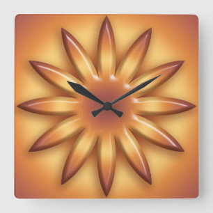 Sun. Geometrisches Steigungselement Quadratische Wanduhr