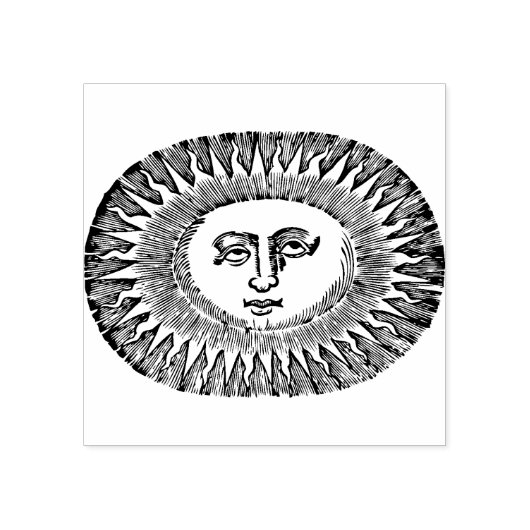 Sun-Gesicht Gummistempel (Prägung)