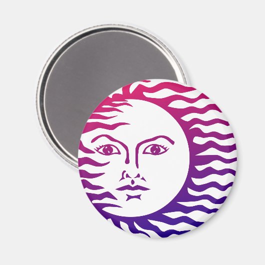 Sun-Gesicht Magnet (Vorderseite/Rückseite)