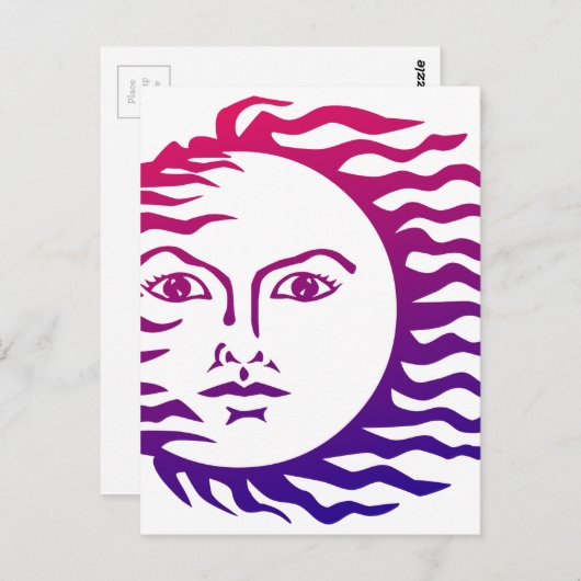 Sun-Gesicht Postkarte (Vorne/Hinten)