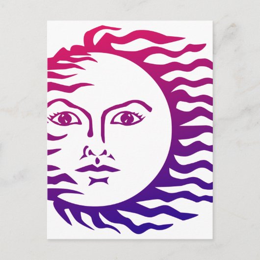 Sun-Gesicht Postkarte (Vorderseite)