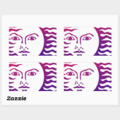 Sun-Gesicht Rechteckiger Aufkleber (Blatt)