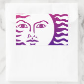 Sun-Gesicht Rechteckiger Aufkleber (Tasche)