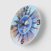 Sun-Gesicht Runde Wanduhr (Winkel)