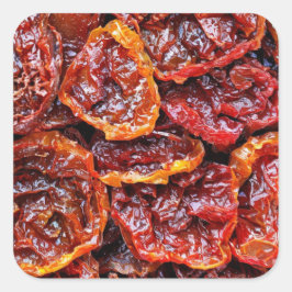 Sun-getrocknete Tomaten Quadratischer Aufkleber