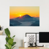 Sun, Gipfel hinter Uršlja gora, Slowenien Poster (Heimbüro)