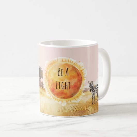 Sun Giraffe Zebra Safari Be A Light Kaffeetasse (VorderseiteRechts)