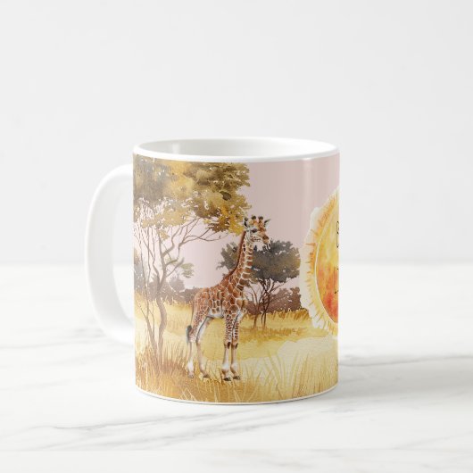 Sun Giraffe Zebra Safari Be A Light Kaffeetasse (Vorderseite Links)