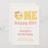 Sun Girl 1. Geburtstag Einladung (Vorne/Hinten)