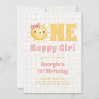 Sun Girl 1. Geburtstag Einladung