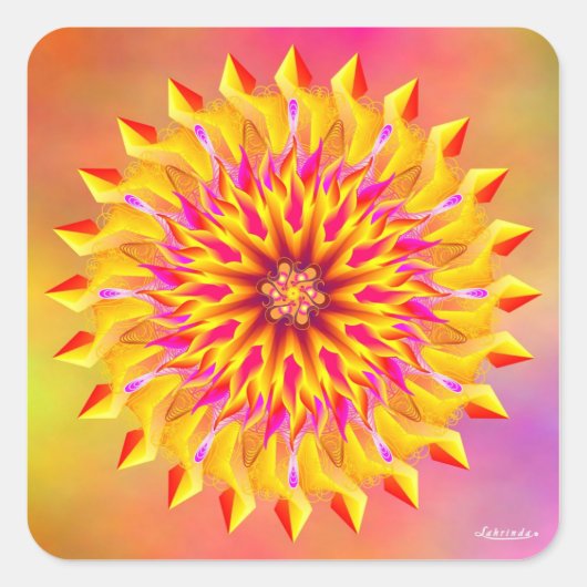 Sun Glory Quadratischer Aufkleber (Vorderseite)
