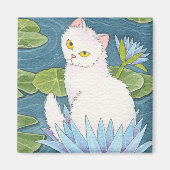 Sun God Cat Square Magnet Moussart (Vorne)