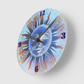 Sun God Sun Face Wall Clock Runde Wanduhr (Winkel)