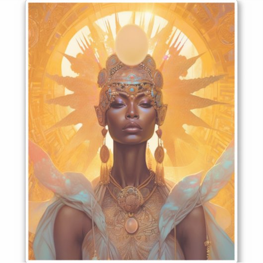 Sun Goddess Fantasy Art Aufkleber (Vorderseite)