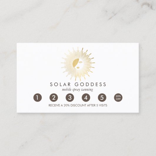 Sun Goddess Girl Logo Spray Tanning Loyalty Treuekarte (Vorderseite)