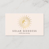 Sun Goddess Girl Logo Spray Tanning Salon Pink Visitenkarte (Vorderseite)