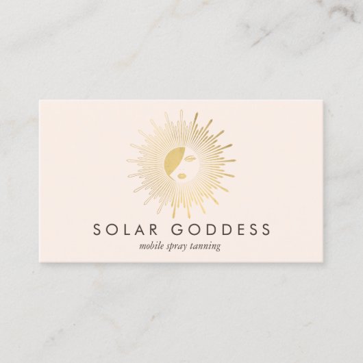 Sun Goddess Girl Logo Spray Tanning Salon Pink Visitenkarte (Vorderseite)