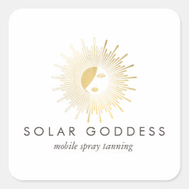 Sun Goddess Girl Logo Spray Tanning Salon Quadratischer Aufkleber