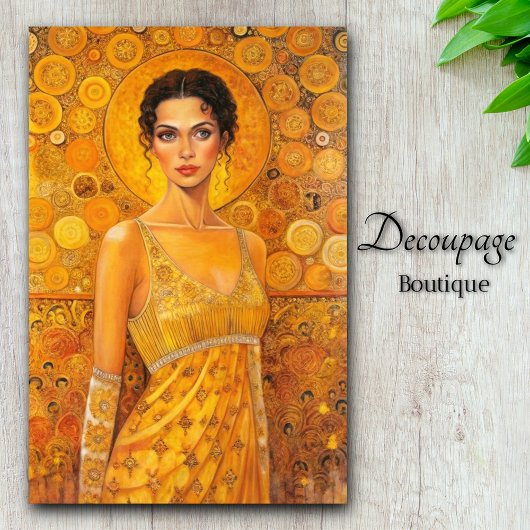 Sun Goddess Klimt-Inspiriert Goldene Ära Seidenpapier