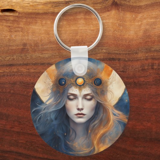 Sun Goddess Total Solar Eclipse Hinzufügen eines T Schlüsselanhänger (Vorderseite)