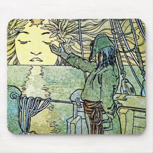 Sun Goddess von Alphonse Mucha Mousepad (Vorne)