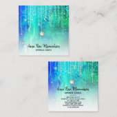 *~* Sun Gold Stars Sparkle Moon Celestimic Cosmic Quadratische Visitenkarte (Vorne/Hinten)