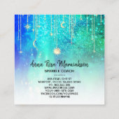 *~* Sun Gold Stars Sparkle Moon Celestimic Cosmic Quadratische Visitenkarte (Rückseite)