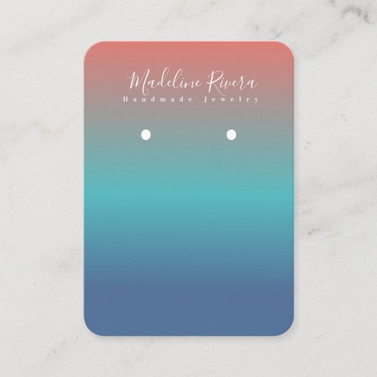 Sun Gradient Handmade Artisan Earring Display Card Telefonnummerkarte (Vorderseite)