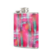 Sun-greller Glanz abstrakter gemalter Watercolor Flachmann (Links)