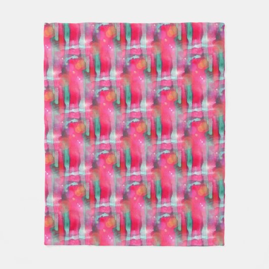 Sun-greller Glanz abstrakter gemalter Watercolor Fleecedecke (Vorderseite)