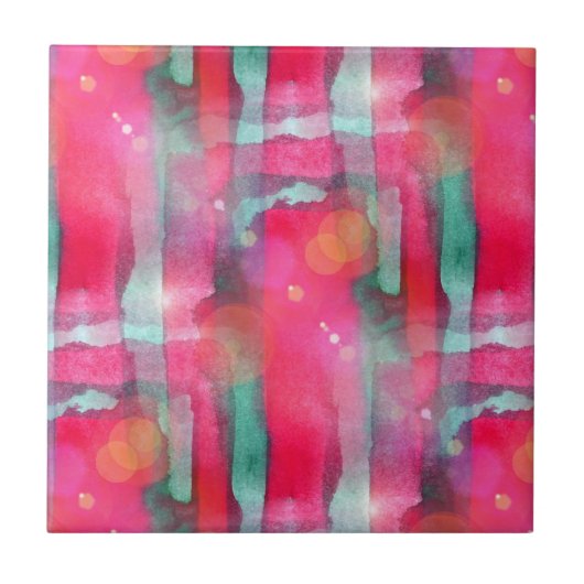 Sun-greller Glanz abstrakter gemalter Watercolor Fliese (Vorderseite)