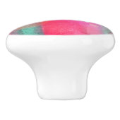 Sun-greller Glanz abstrakter gemalter Watercolor Keramikknauf (Seitenansicht)