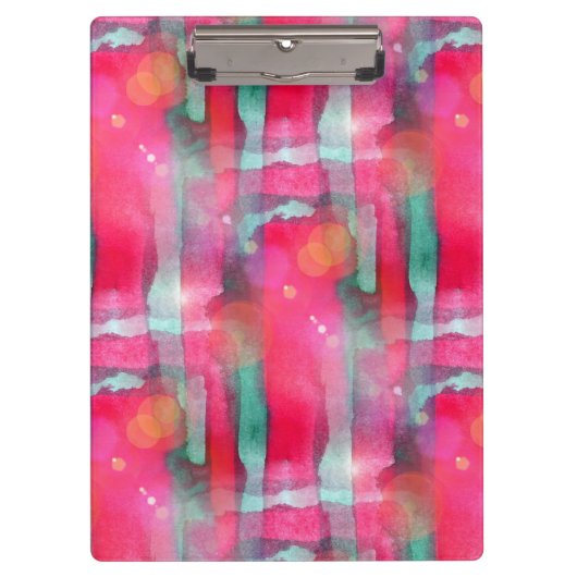 Sun-greller Glanz abstrakter gemalter Watercolor Klemmbrett (Vorderseite)