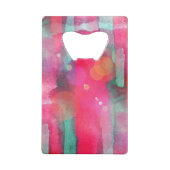 Sun-greller Glanz abstrakter gemalter Watercolor Kreditkartenflaschenöffner (Rückseite)