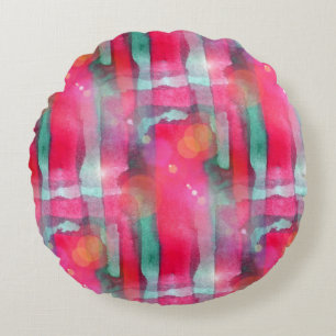Sun-greller Glanz abstrakter gemalter Watercolor Rundes Kissen