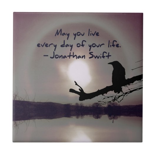 Sun Halo über Wales mit Raven Keramik Tile Fliese (Vorderseite)