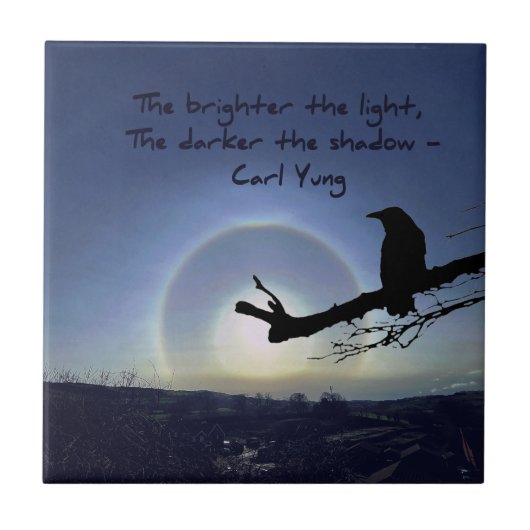 Sun Halo über Wales mit Raven Keramik Tile Fliese (Vorderseite)
