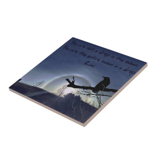 Sun Halo über Wales mit Raven Keramik Tile Fliese (Seite)