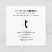 *~* Sun Hand Moon Phasing Black Gold Kosmische Ene Quadratische Visitenkarte (Rückseite)