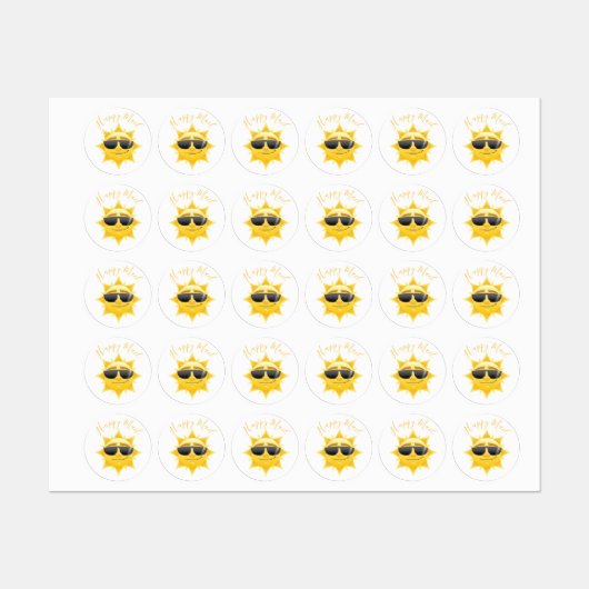 Sun Happy Mail Baby Shower Labels Etiketten (Blatt)
