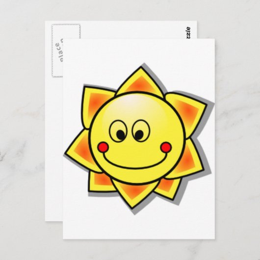 Sun Happy Sun Postkarte (Vorne/Hinten)