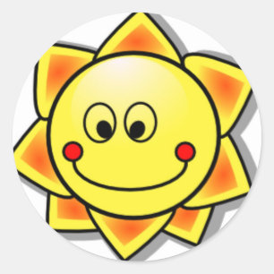 Sun Happy Sun Runder Aufkleber